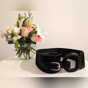 French Connection waist belt-100% leather-embossed-XS/25-27 inch waist-like new